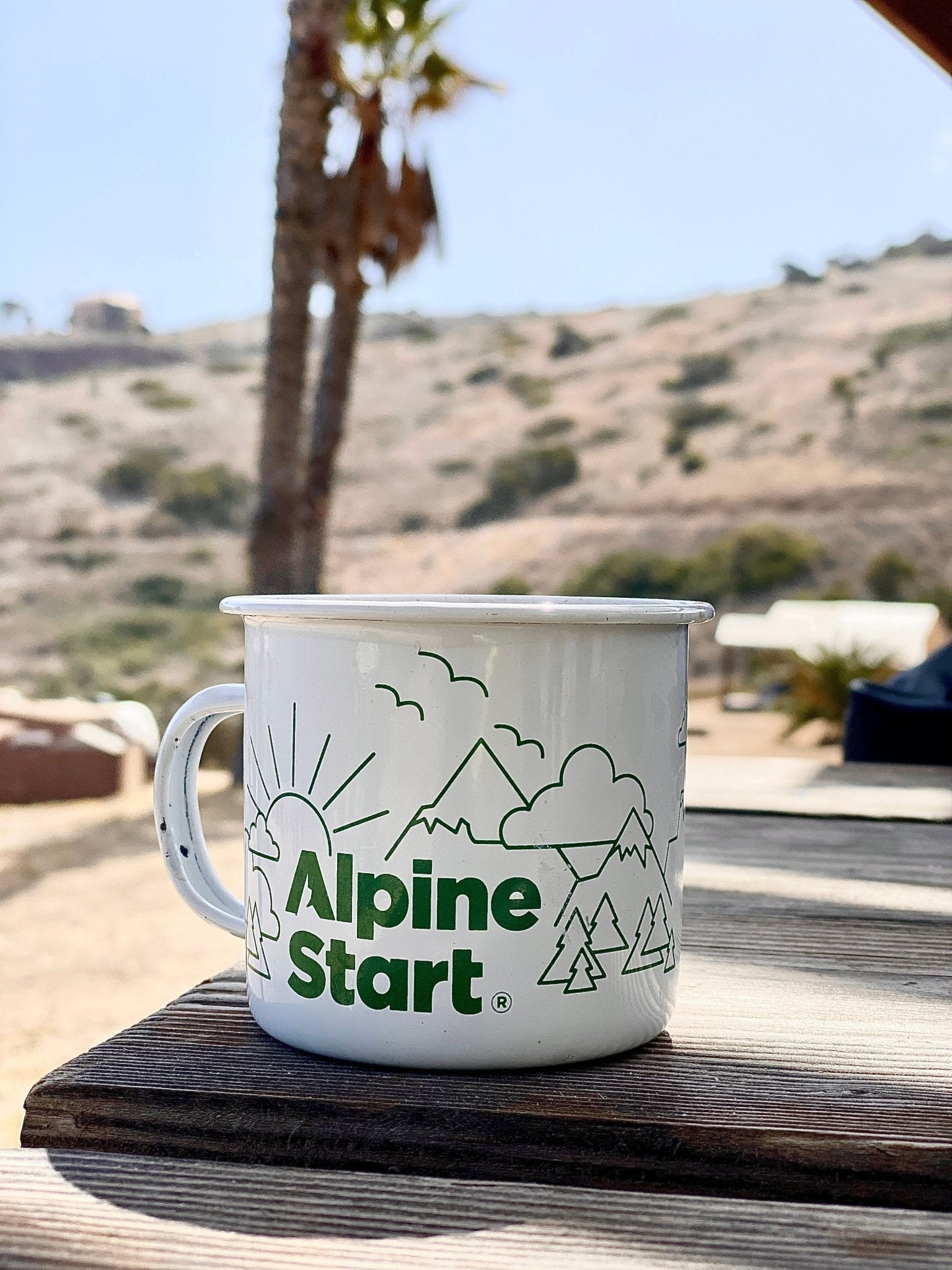 Happy Trees Enamel Mountain Mug - Alpine Start
