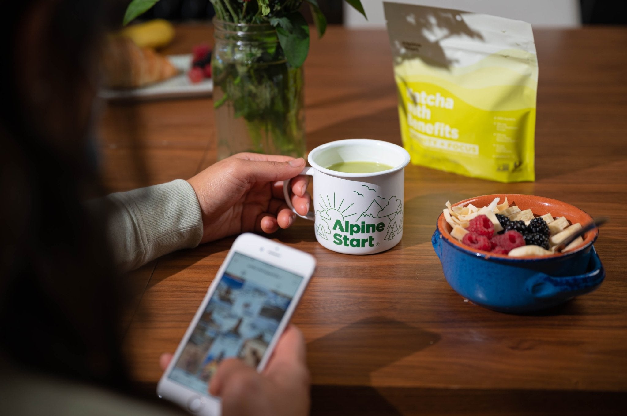 Happy Trees Enamel Mountain Mug - Alpine Start