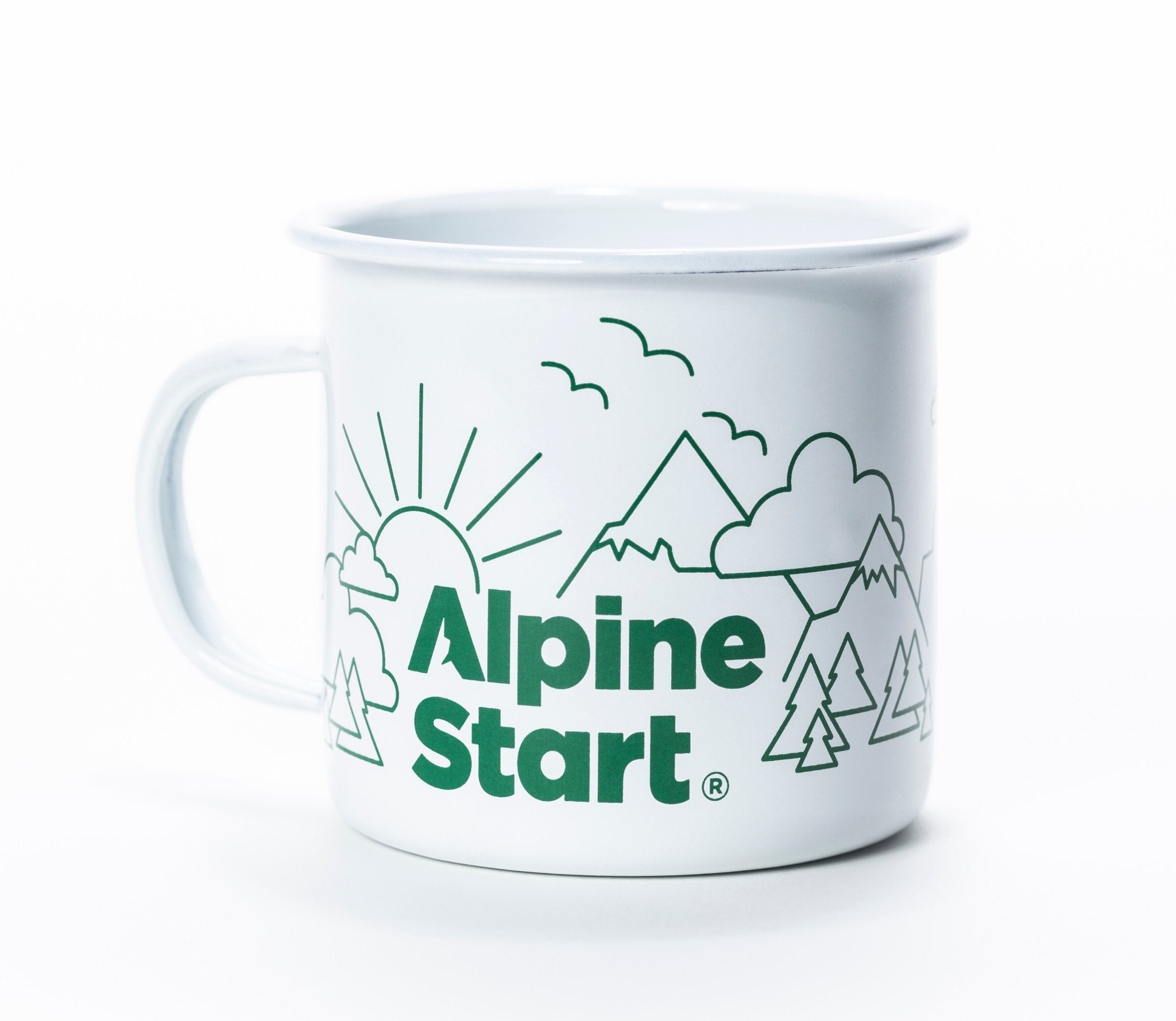 Happy Trees Enamel Mountain Mug - Alpine Start